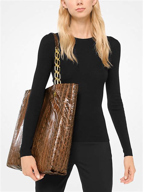 angelina tote bag michael kors|Angelina Large Snakeskin Tote Bag .